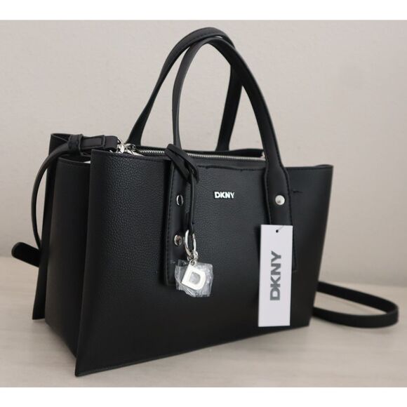 DKNY R53DAN01 Black PU Leather Marla Triple Compartment Shoulder/X-body Bag - Picture 6 of 16